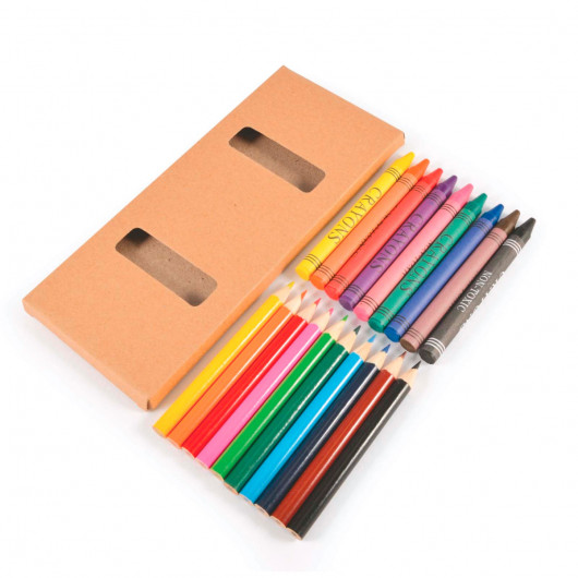 Promotional  Coloured Pencil and Crayon Boxes Angle Open